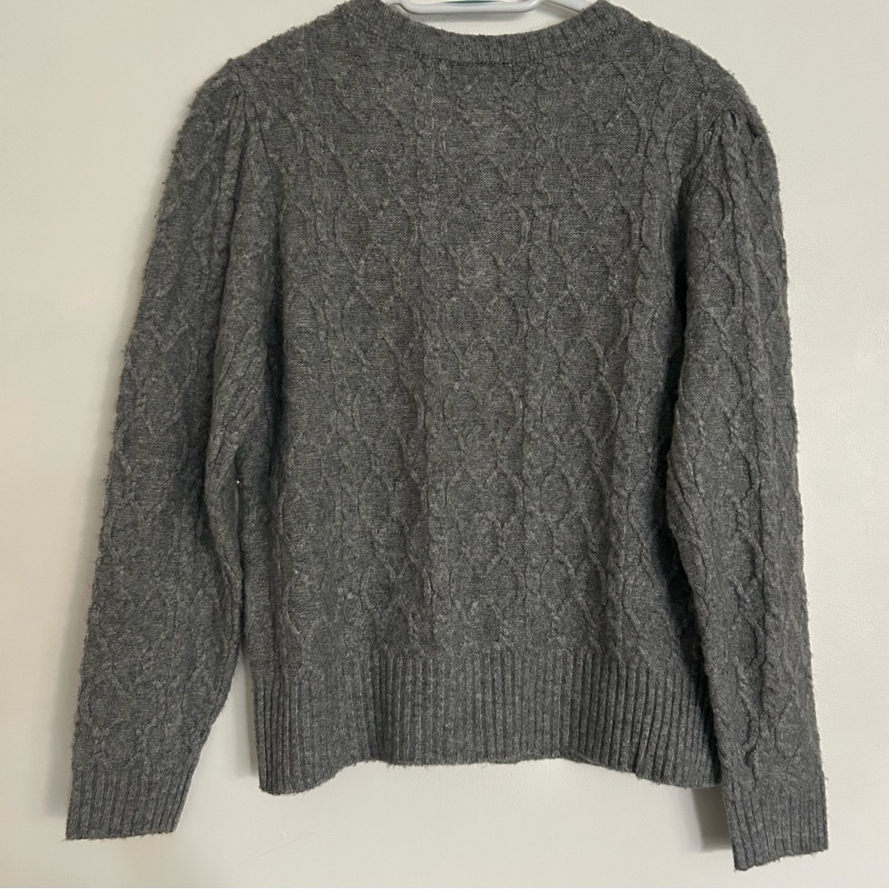 Marled Gray Women's Cardigan Sweater Pearl Details Small Coquette Feminine - Picture 5 of 7